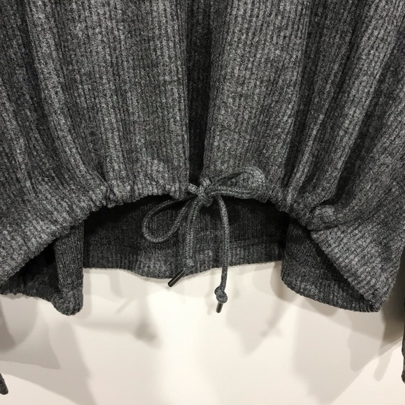 Ribbed Dolman Sleeve Top - Charcoal - Picture 8 of 11